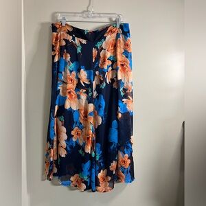 Roz & Ali Maxi Skirt - Blue and Orange 1x